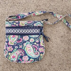 Vera Bradley Navy Paisley Crossbody Bag - Floral Quilted Shoulder Purse
